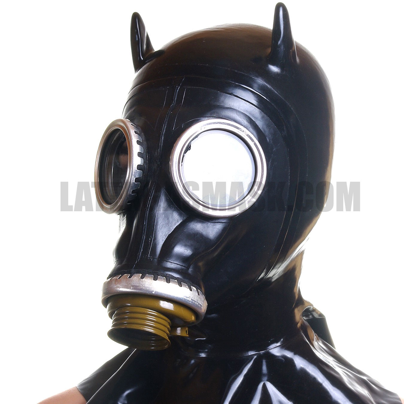 Latex gas mask photo 1